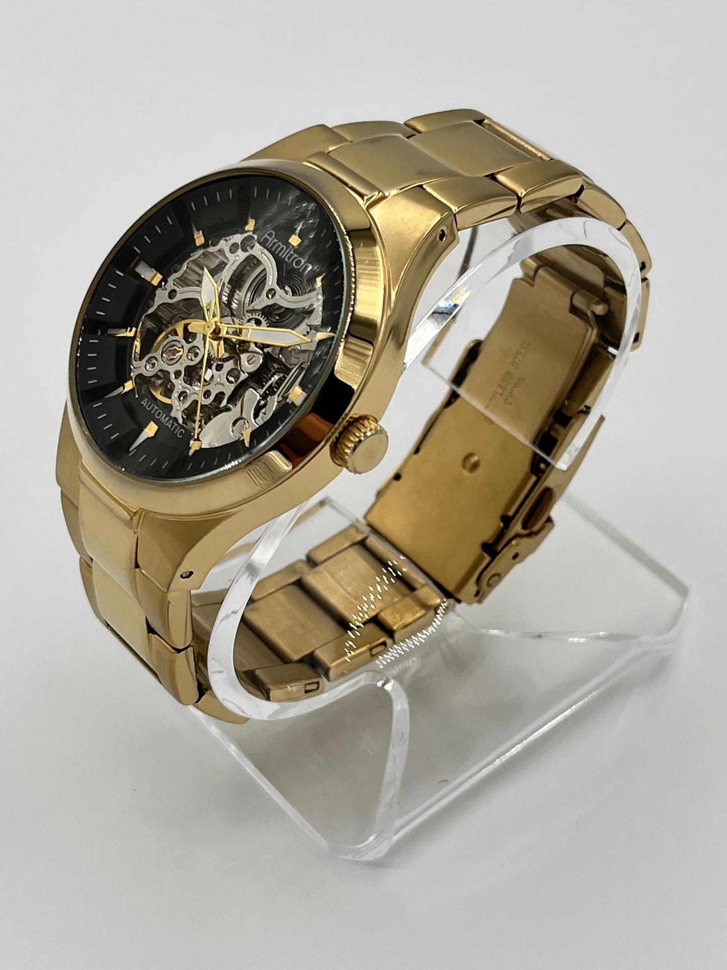 Armitron Automatic Skeleton Watch - face - dial - bezel - movement - crown